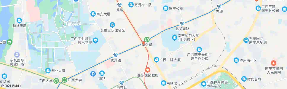 南宁明秀友爱路口_公交站地图_南宁公交_妙搜公交查询2024