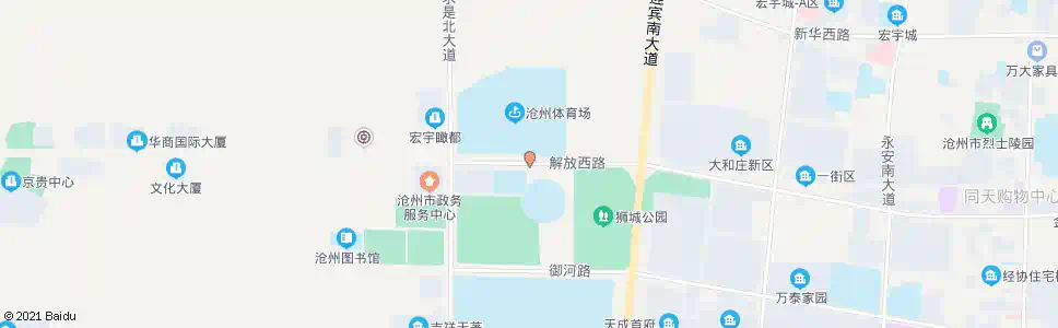 沧州沧州体育馆_公交站地图_沧州公交_妙搜公交查询2024