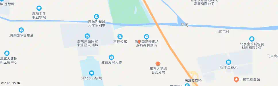 廊坊东方大学城东门_公交站地图_廊坊公交_妙搜公交查询2024