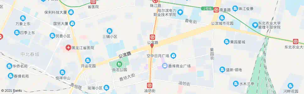 哈尔滨红旗大街(公滨路路口)_公交站地图_哈尔滨公交_妙搜公交查询2024