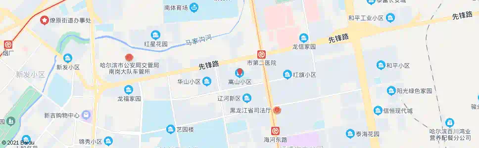 哈尔滨嵩山小区_公交站地图_哈尔滨公交_妙搜公交查询2024