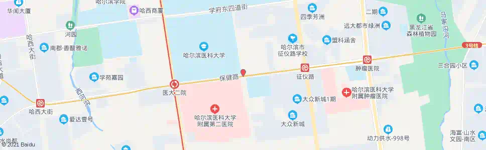 哈尔滨保健路测绘路口(铁路工程学院)_公交站地图_哈尔滨公交_妙搜公交查询2024