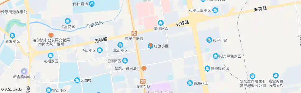 哈尔滨红旗小区_公交站地图_哈尔滨公交_妙搜公交查询2024