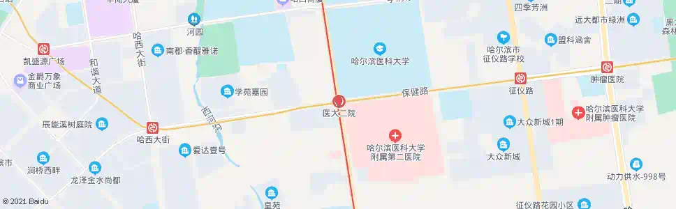 哈尔滨医大二院_公交站地图_哈尔滨公交_妙搜公交查询2024