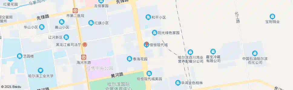 哈尔滨信恒现代城_公交站地图_哈尔滨公交_妙搜公交查询2024