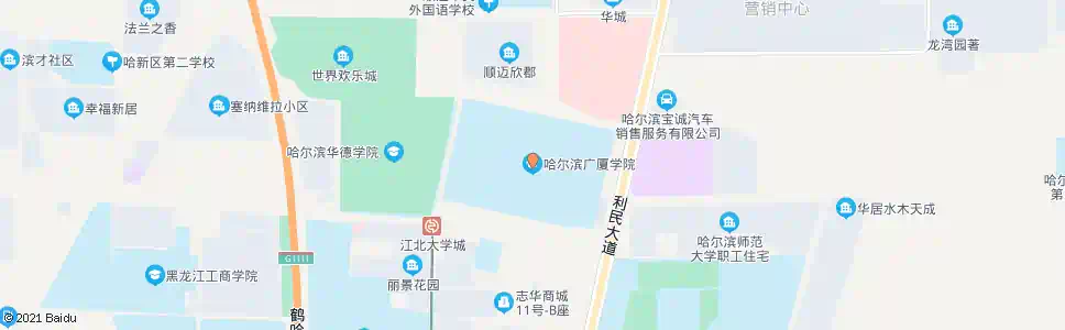 哈尔滨广厦学院_公交站地图_哈尔滨公交_妙搜公交查询2024