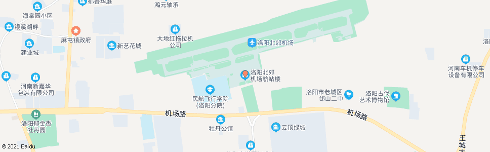 洛阳飞机场_公交站地图_洛阳公交_妙搜公交查询2024