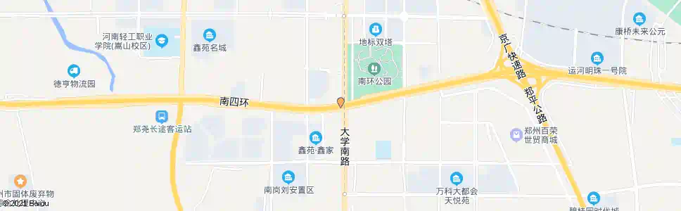 郑州南四环大学南路_公交站地图_郑州公交_妙搜公交查询2024