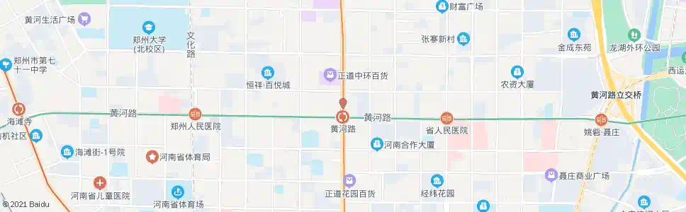 郑州花园路黄河路_公交站地图_郑州公交_妙搜公交查询2024