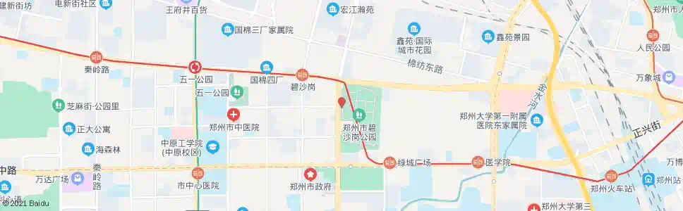 郑州碧沙岗公园西门_公交站地图_郑州公交_妙搜公交查询2024