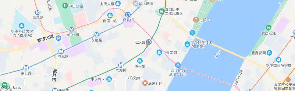 武汉中山大道地铁江汉路站_公交站地图_武汉公交_妙搜公交查询2024