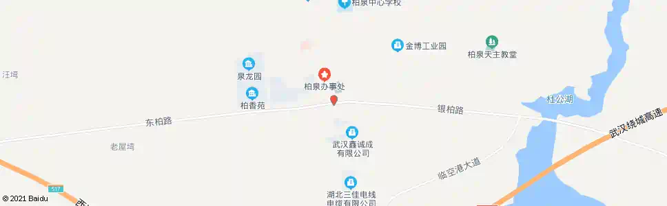 武汉东柏路柏泉办事处_公交站地图_武汉公交_妙搜公交查询2024