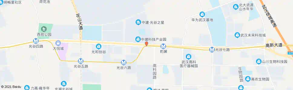 武汉高新大道高科园路_公交站地图_武汉公交_妙搜公交查询2024