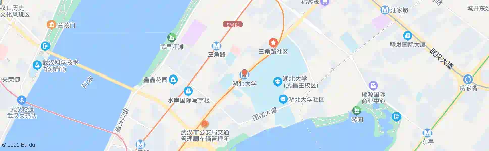 武汉友谊大道湖北大学_公交站地图_武汉公交_妙搜公交查询2024