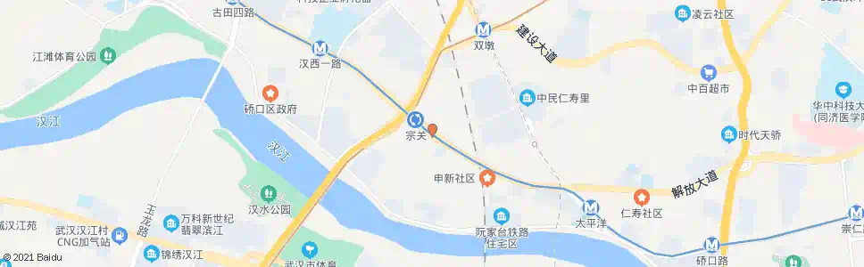 武汉解放大道水厂_公交站地图_武汉公交_妙搜公交查询2024