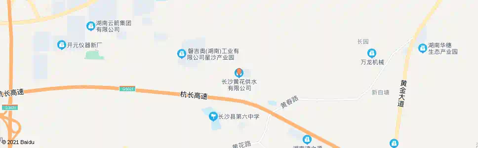 长沙黄花自来水厂_公交站地图_长沙公交_妙搜公交查询2024