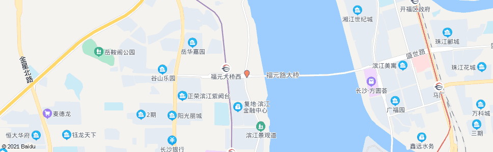 长沙福元路大桥西_公交站地图_长沙公交_妙搜公交查询2024