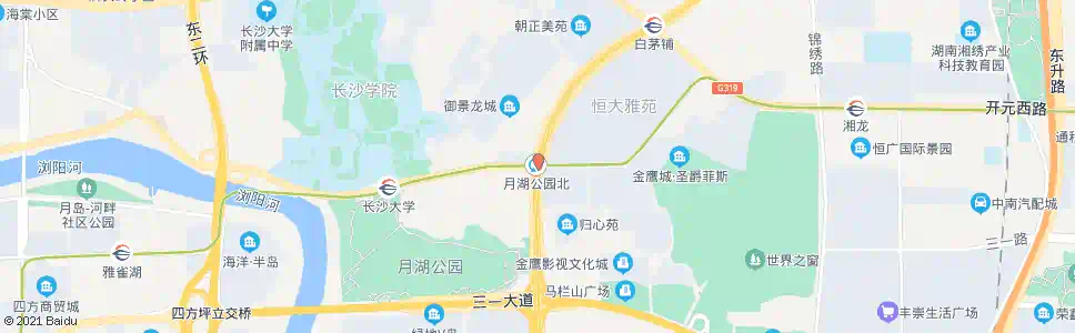 长沙月湖公园北_公交站地图_长沙公交_妙搜公交查询2024