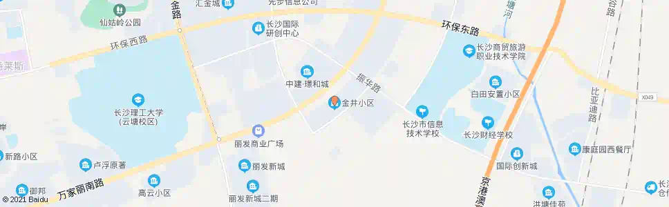 长沙金井小区_公交站地图_长沙公交_妙搜公交查询2024