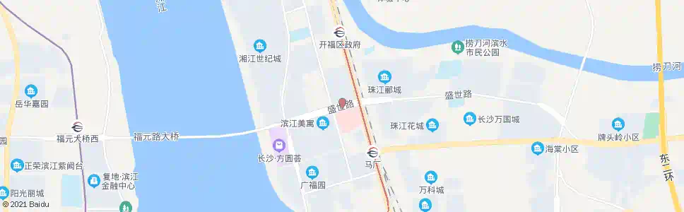 长沙开福区政府(南)_公交站地图_长沙公交_妙搜公交查询2024