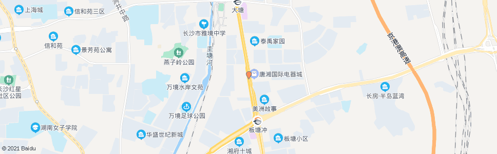 长沙唐湘电器市场_公交站地图_长沙公交_妙搜公交查询2024
