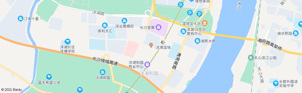 长沙洋湖景园南门_公交站地图_长沙公交_妙搜公交查询2024
