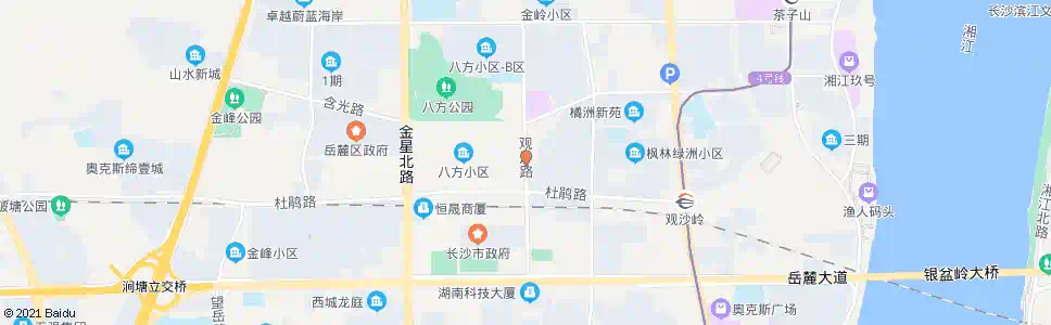 长沙观沙路_公交站地图_长沙公交_妙搜公交查询2024