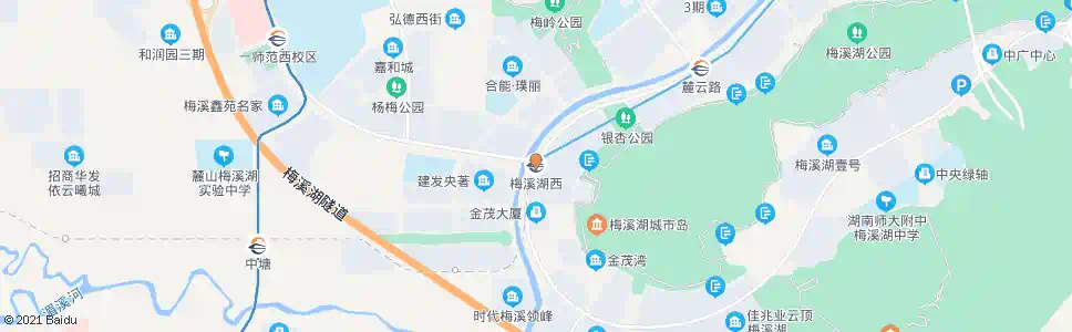 长沙梅溪湖西_公交站地图_长沙公交_妙搜公交查询2024