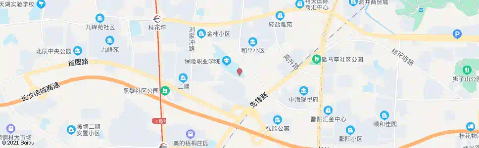 长沙中国保险学院_公交站地图_长沙公交_妙搜公交查询2024