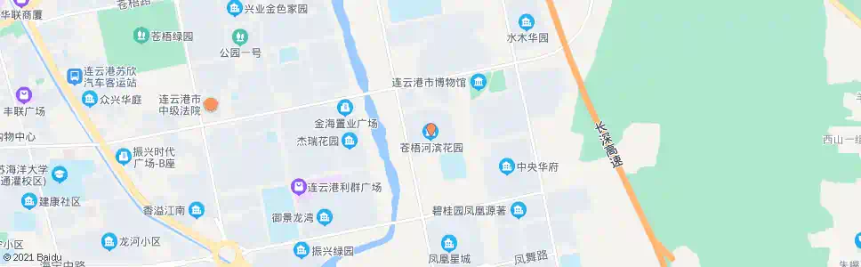 连云港苍梧河滨花园(南)_公交站地图_连云港公交_妙搜公交查询2024