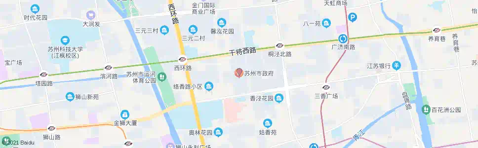 苏州市政府(嵩山路)_公交站地图_苏州公交_妙搜公交查询2024