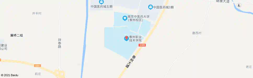 泰州泰州职业技术学院_公交站地图_泰州公交_妙搜公交查询2024