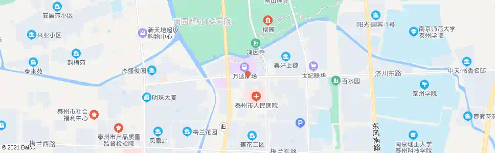 泰州万达广场南门_公交站地图_泰州公交_妙搜公交查询2024