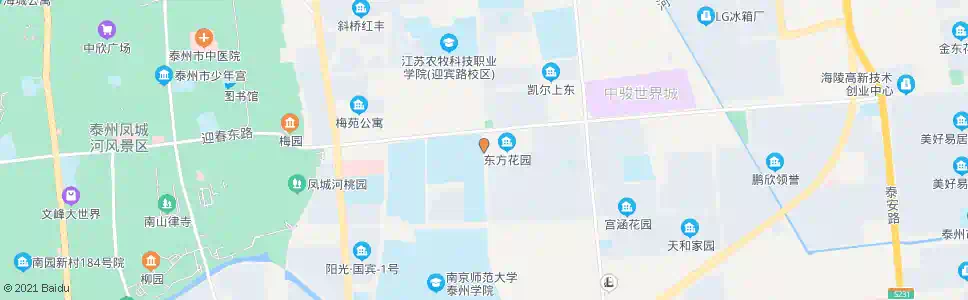 泰州东方花园西门_公交站地图_泰州公交_妙搜公交查询2024