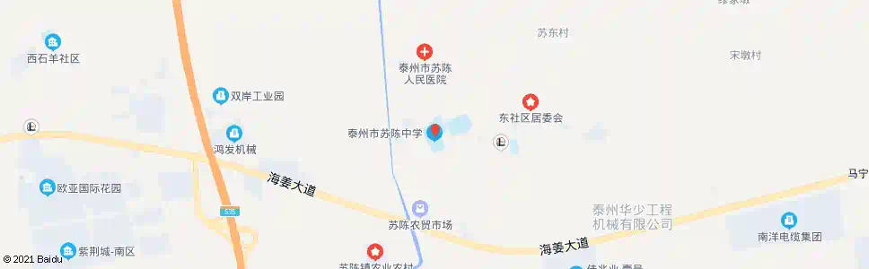 泰州苏陈中学_公交站地图_泰州公交_妙搜公交查询2024