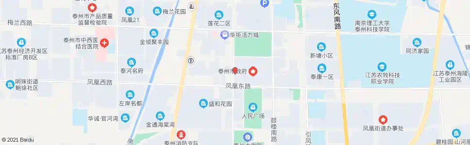 泰州市政府西门_公交站地图_泰州公交_妙搜公交查询2024