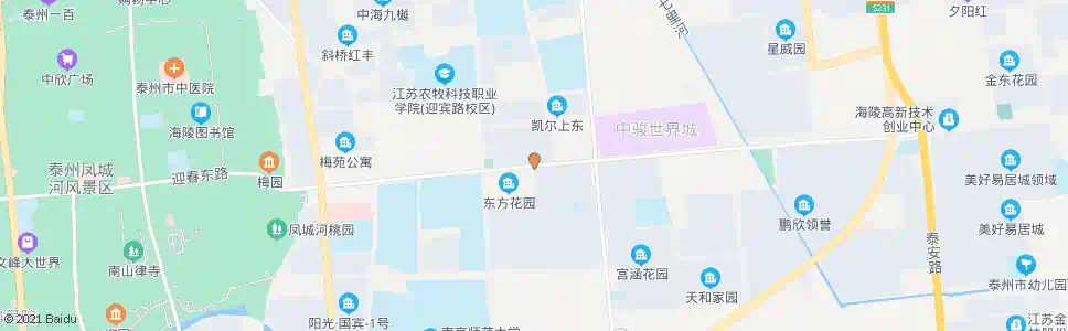 泰州东方花园北门_公交站地图_泰州公交_妙搜公交查询2024