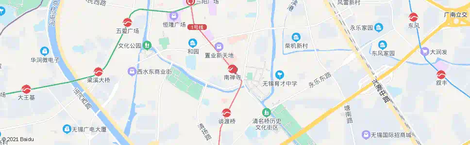 无锡南禅寺(朝阳广场)_公交站地图_无锡公交_妙搜公交查询2024