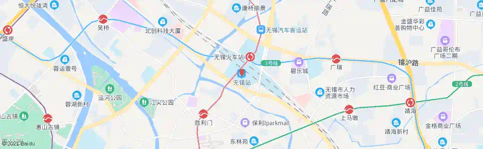 无锡三院_公交站地图_无锡公交_妙搜公交查询2024