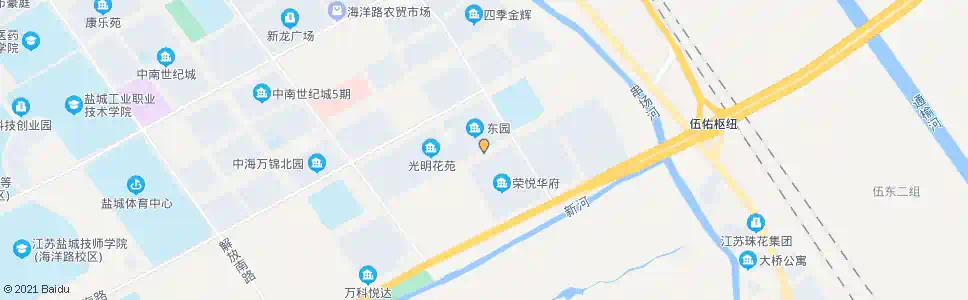 盐城光明东苑_公交站地图_盐城公交_妙搜公交查询2024