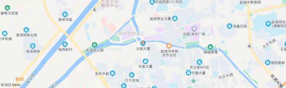 盐城鱼市口(太极大厦)_公交站地图_盐城公交_妙搜公交查询2024