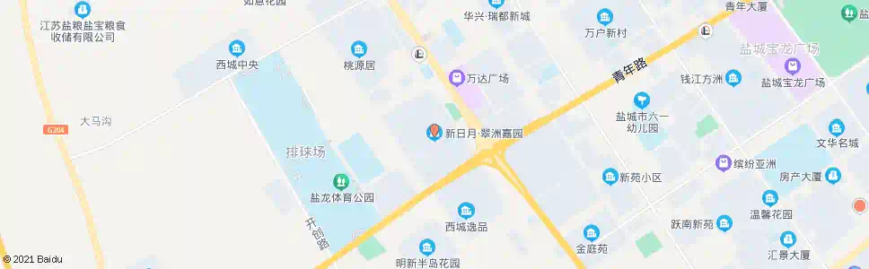 盐城翠洲嘉园南_公交站地图_盐城公交_妙搜公交查询2024