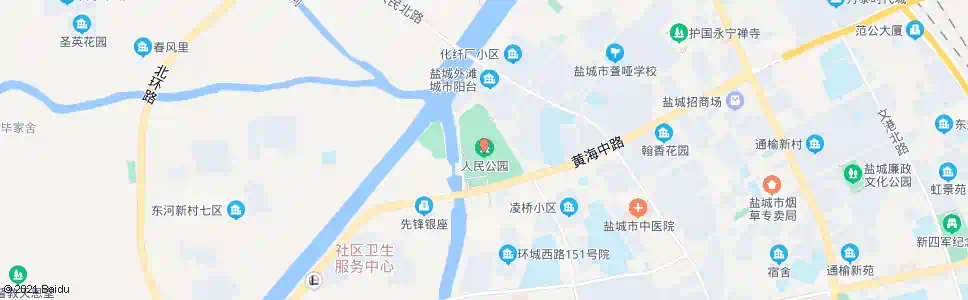 盐城人民公园_公交站地图_盐城公交_妙搜公交查询2024