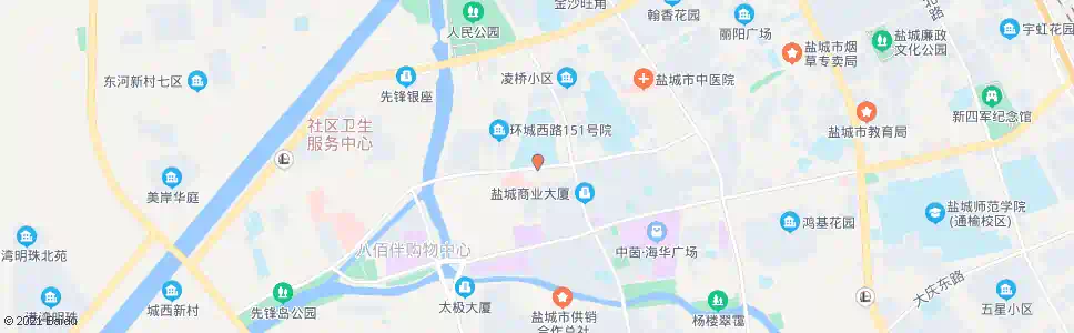 盐城市三院(北院)_公交站地图_盐城公交_妙搜公交查询2024