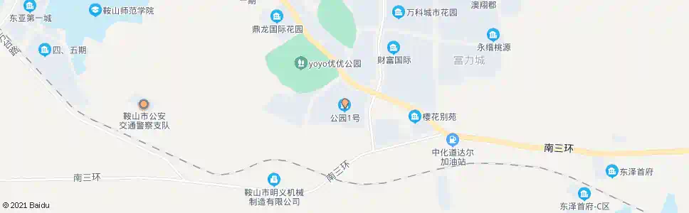 鞍山公园一号_公交站地图_鞍山公交_妙搜公交查询2024