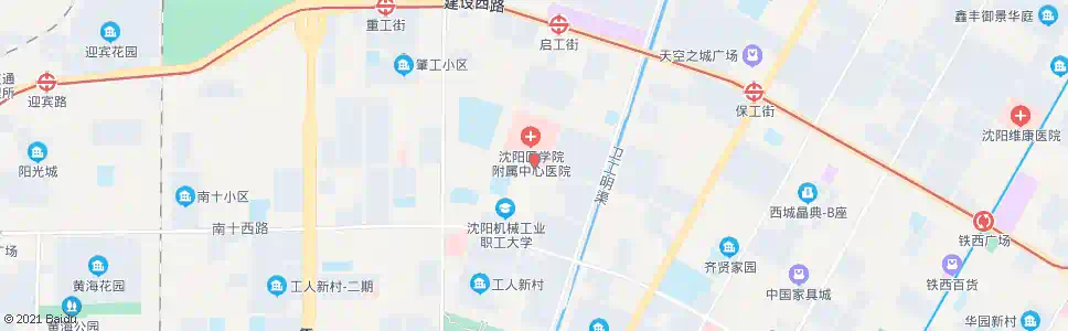 沈阳铁西区中心医院南_公交站地图_沈阳公交_妙搜公交查询2024