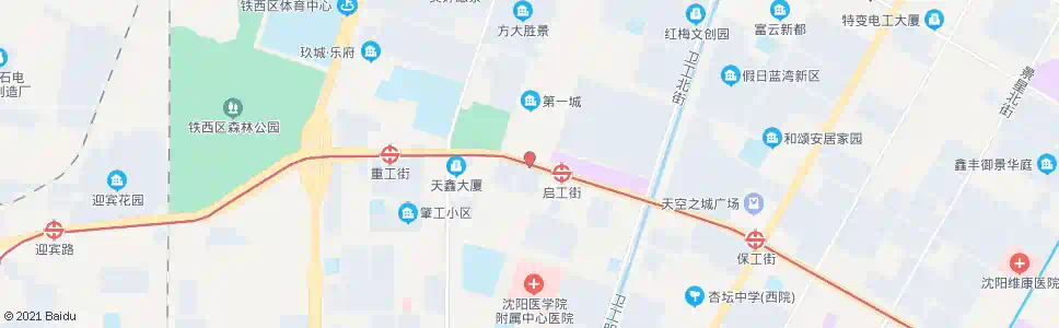 沈阳建设大路启工街_公交站地图_沈阳公交_妙搜公交查询2024