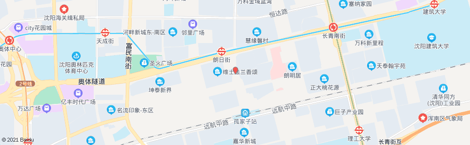 沈阳南堤路朗日街_公交站地图_沈阳公交_妙搜公交查询2024