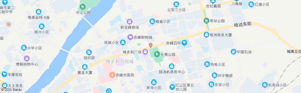 赤峰长青公园_公交站地图_赤峰公交_妙搜公交查询2024