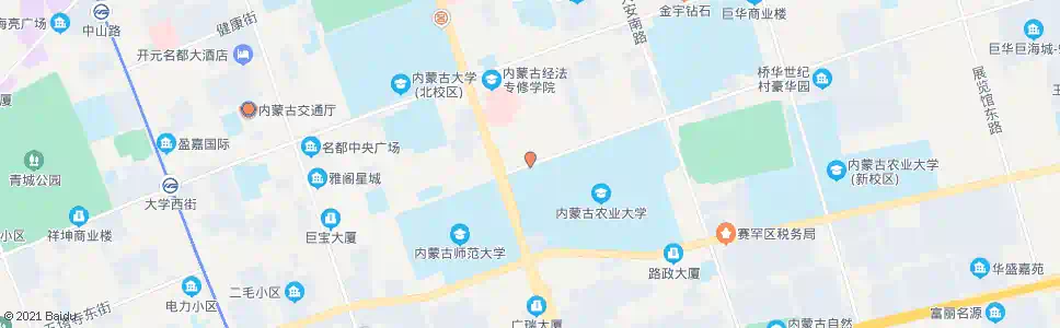 呼和浩特农业大学北门_公交站地图_呼和浩特公交_妙搜公交查询2024